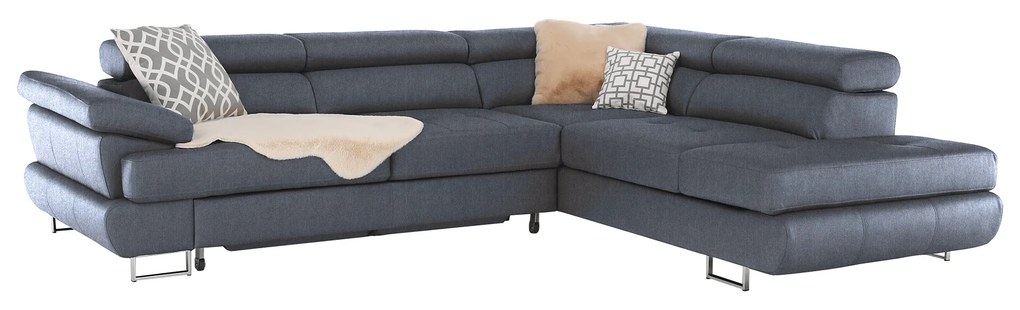 Set canapea cu spaţiu de depozitare, gri, dreapta, BUTON R