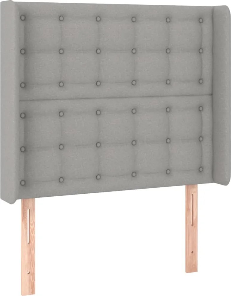 vidaXL Tăblie de pat cu aripioare gri deschis 93x16x118/128 cm textil