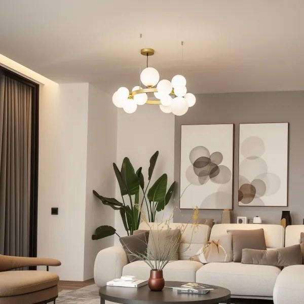 Lustră LED pe cablu Brilagi MILLA 15xG9/3W/230V auriu/alb