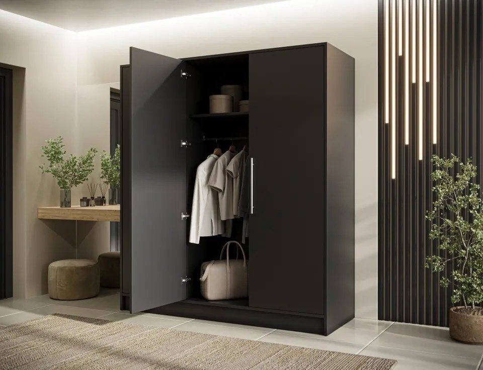 Dulap cu 3 usi Alarica 180x60x200 cm Alarica – Negru