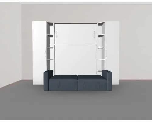 Set pat rabatabil dublu cu canapea 2 locuri si 2 dulapuri Royal Single Wardrobe (50 cm) - Royal SMALL Wardrobe&SOFA SET (150X200)