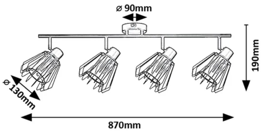 Plafoniera stil industrial Emerencia 4L