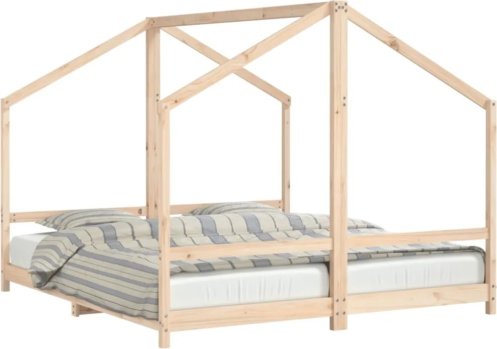 vidaXL Cadru pat pentru copii, 2x(90x200) cm, lemn masiv de pin