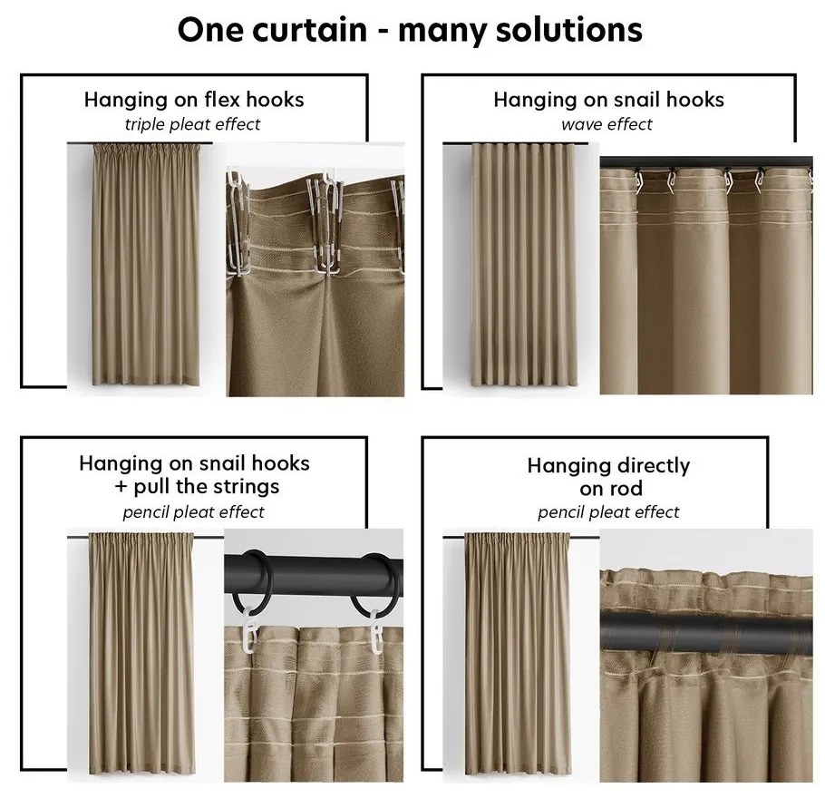 Draperie bej dimout (semi-opacă) din catifea 400x270 cm Velto – Filumi