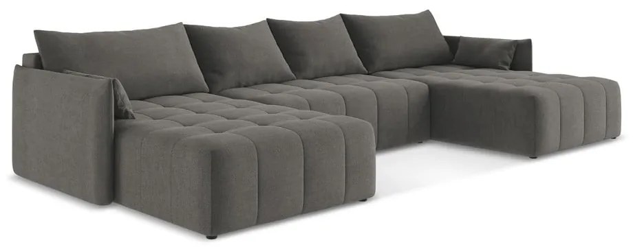 Colțar gri închis extensibil/cu spațiu de depozitare (în formă de "U") Moku – Makamii