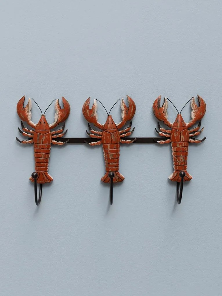 Cuier din lemn de paulownia, cu 3 agatatori, Lobsters