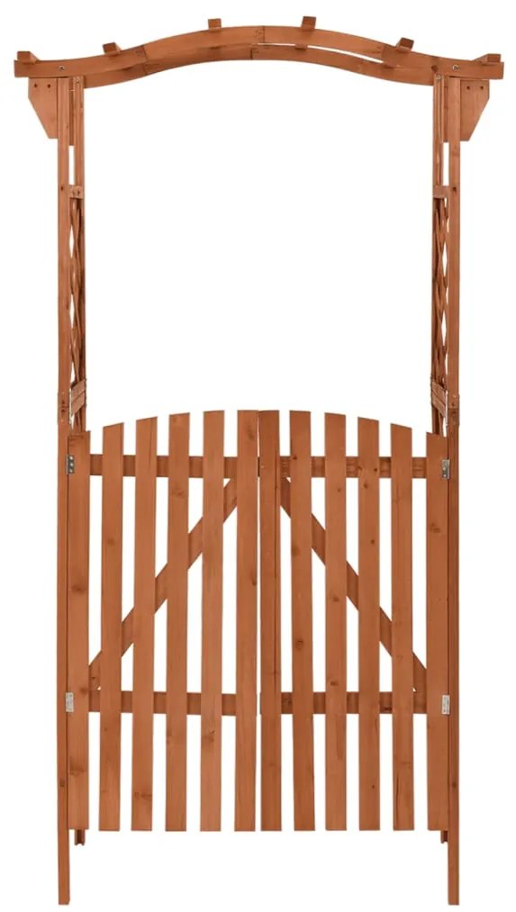 Pergola cu poarta, 116x40x204 cm, lemn masiv de brad 1, Maro