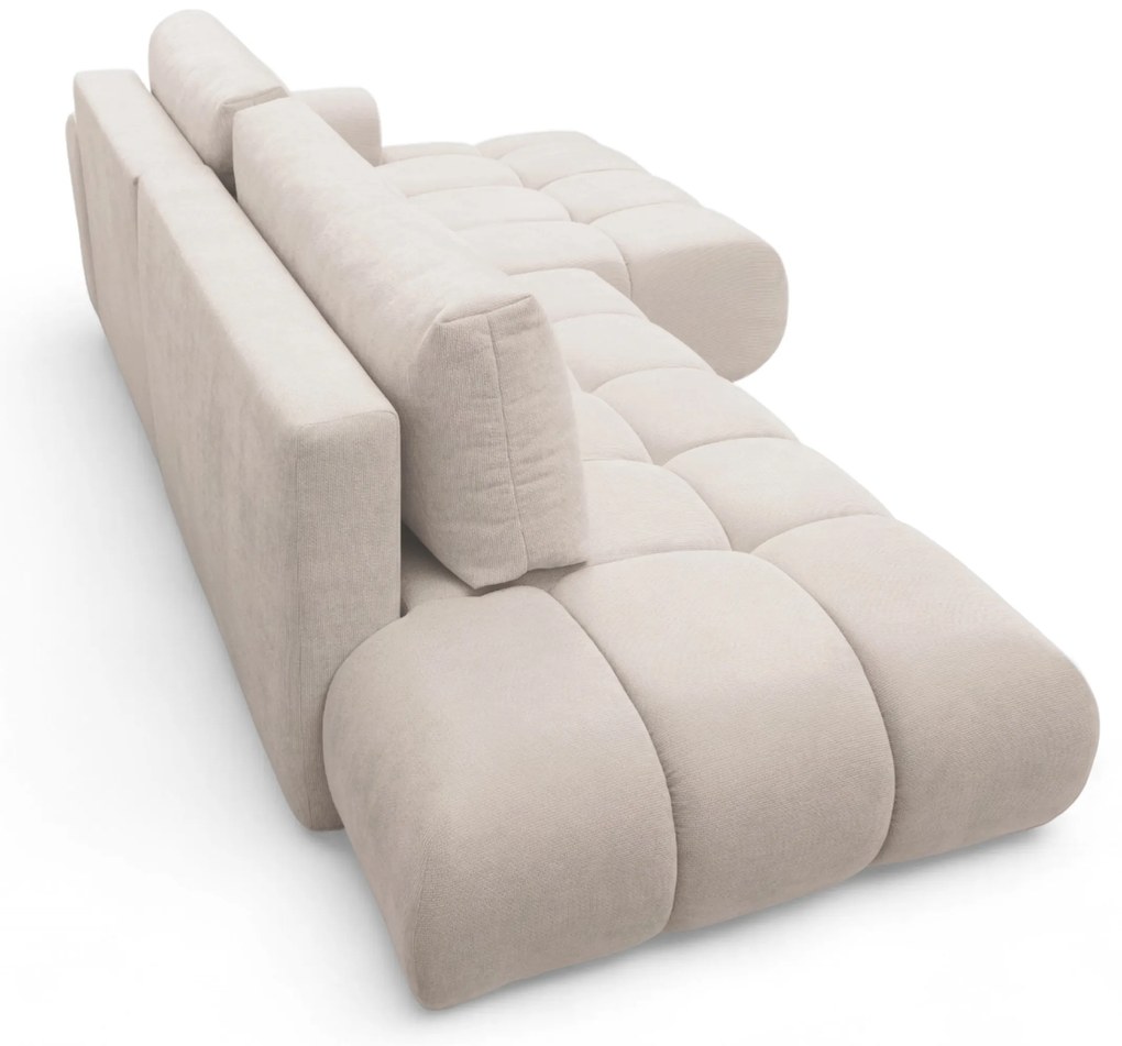 Colțar Lutario L II cu funcție de dormit, dreapta - țesătură hidrorepelentă bej Venice 2026