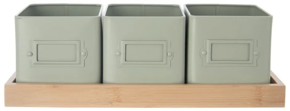 Ghivece 3 buc. din metal pentru ierburi aromatice Greenish – Orion