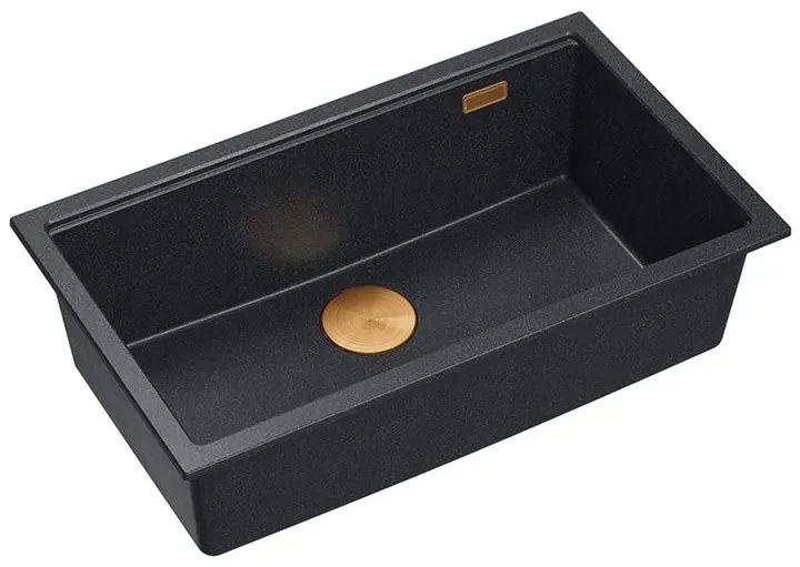 Chiuveta din granit Logan 110 negru metalic