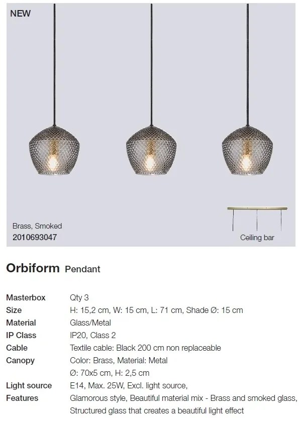 Lustra cu 3 pendule design nordic Orbiform 2010693047 NL