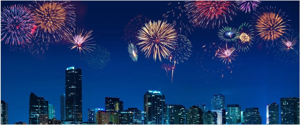Tablou - Artificii in Miami (120x50 cm)