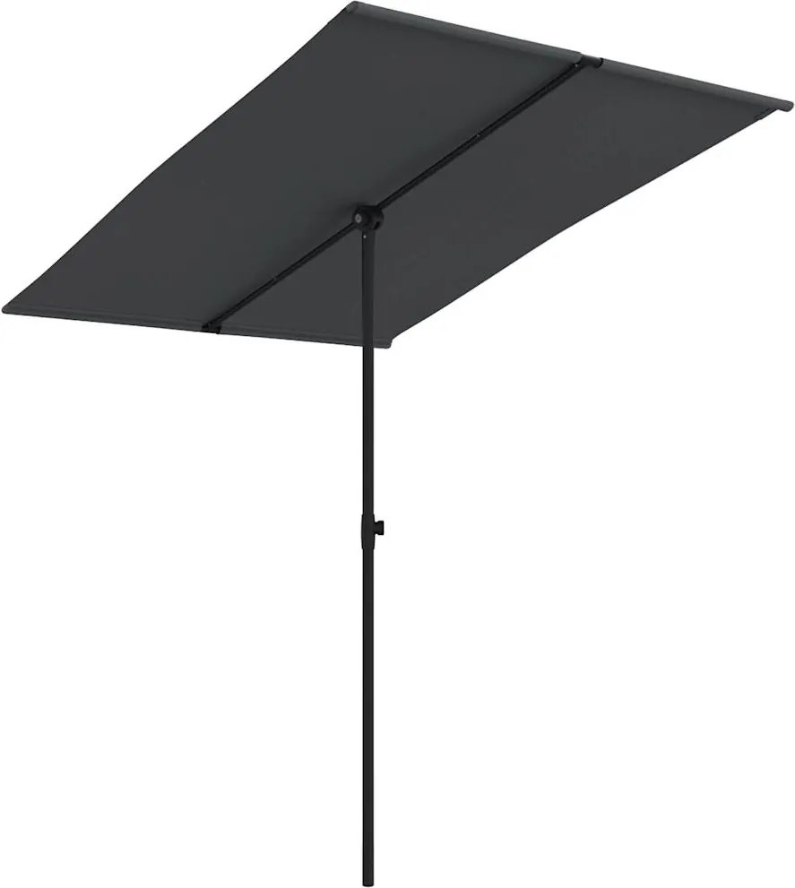vidaXL Umbrelă de soare de grădină, stâlp aluminiu, negru, 2x1,5 cm