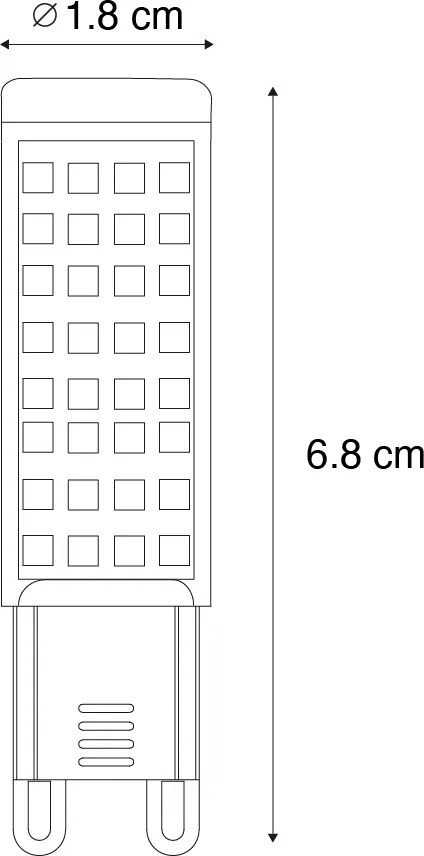 Set de 5 becuri LED G9 reglabile 5,5W 500 lm 2700K