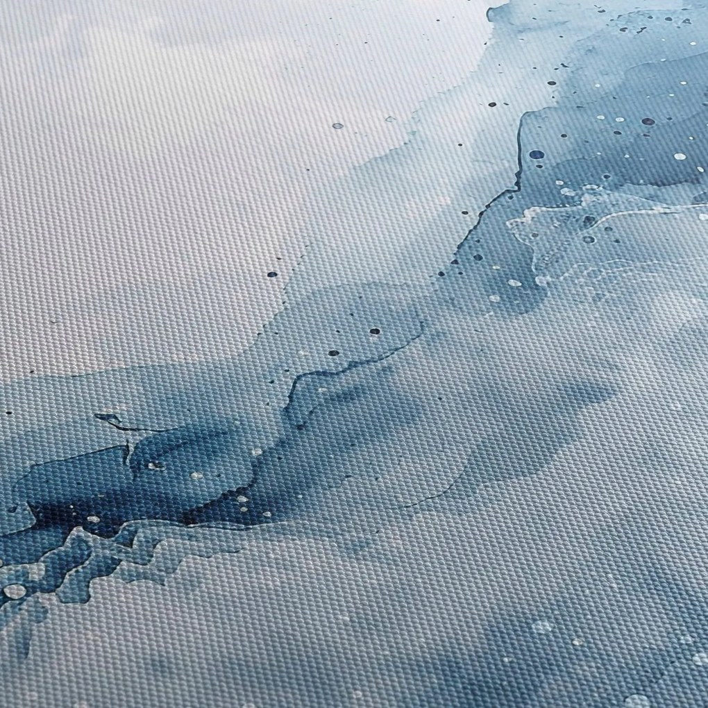 Tablou - Nori și valuri, acuarelă (120x50 cm)