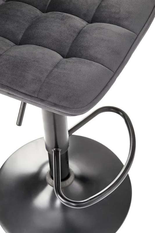 Scaun de bar H95 velvet gri