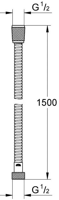 Furtun dus Grohe MetalFlex antirasucire, metal 150 cm
