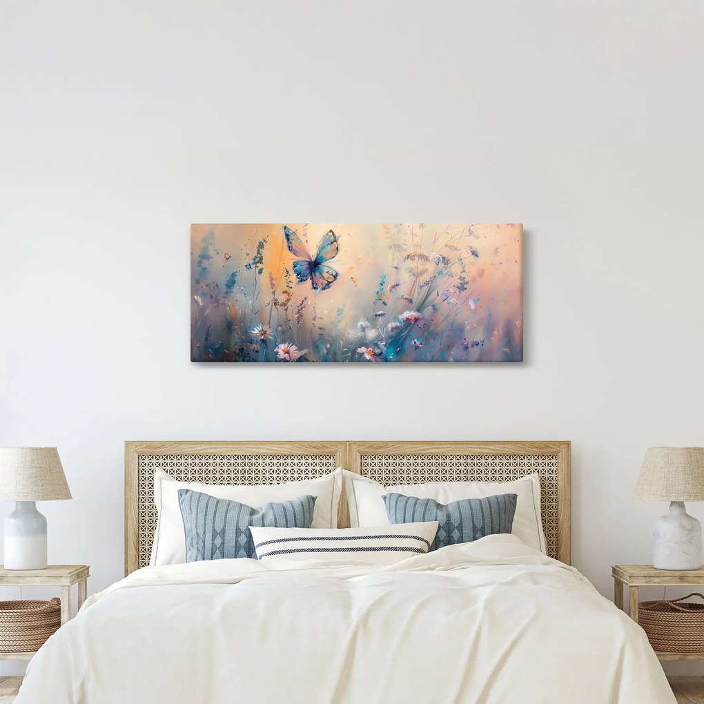 Tablou - Pajiște cu Fluture II (120x50 cm)