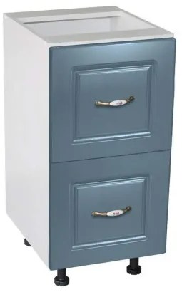 Corp inferior 40 cu 2 sertare metalice pentru greutate Zebra MDF Albastru drept