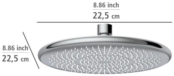 WENKO 23998100 - Cap de duș WATERSAVING SYSTEM 22,5 x 22,5 cm crom lucios