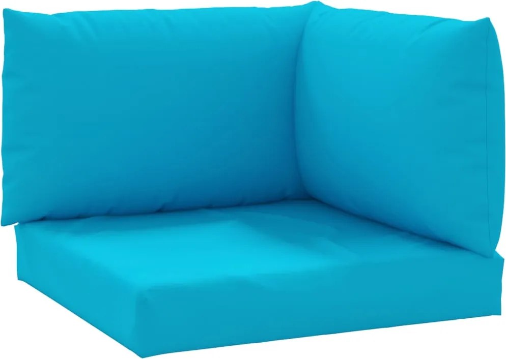 vidaXL Perne canapea din paleți, 3 buc., albastru deschis, textil