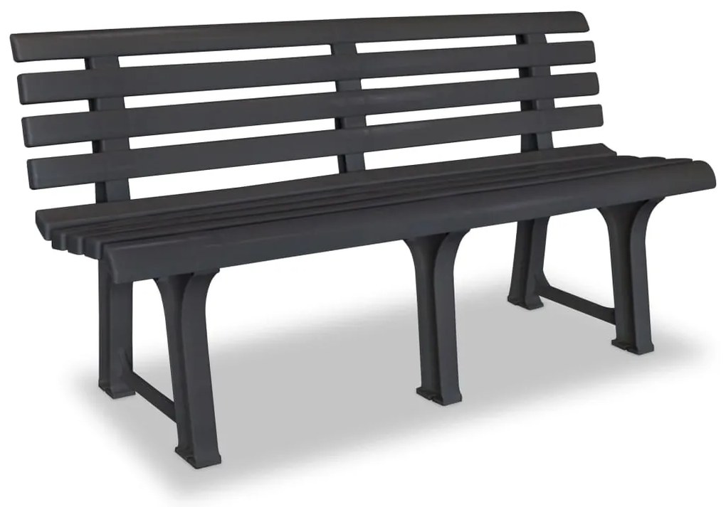vidaXL Bancă de grădină, antracit, 145,5 cm, plastic