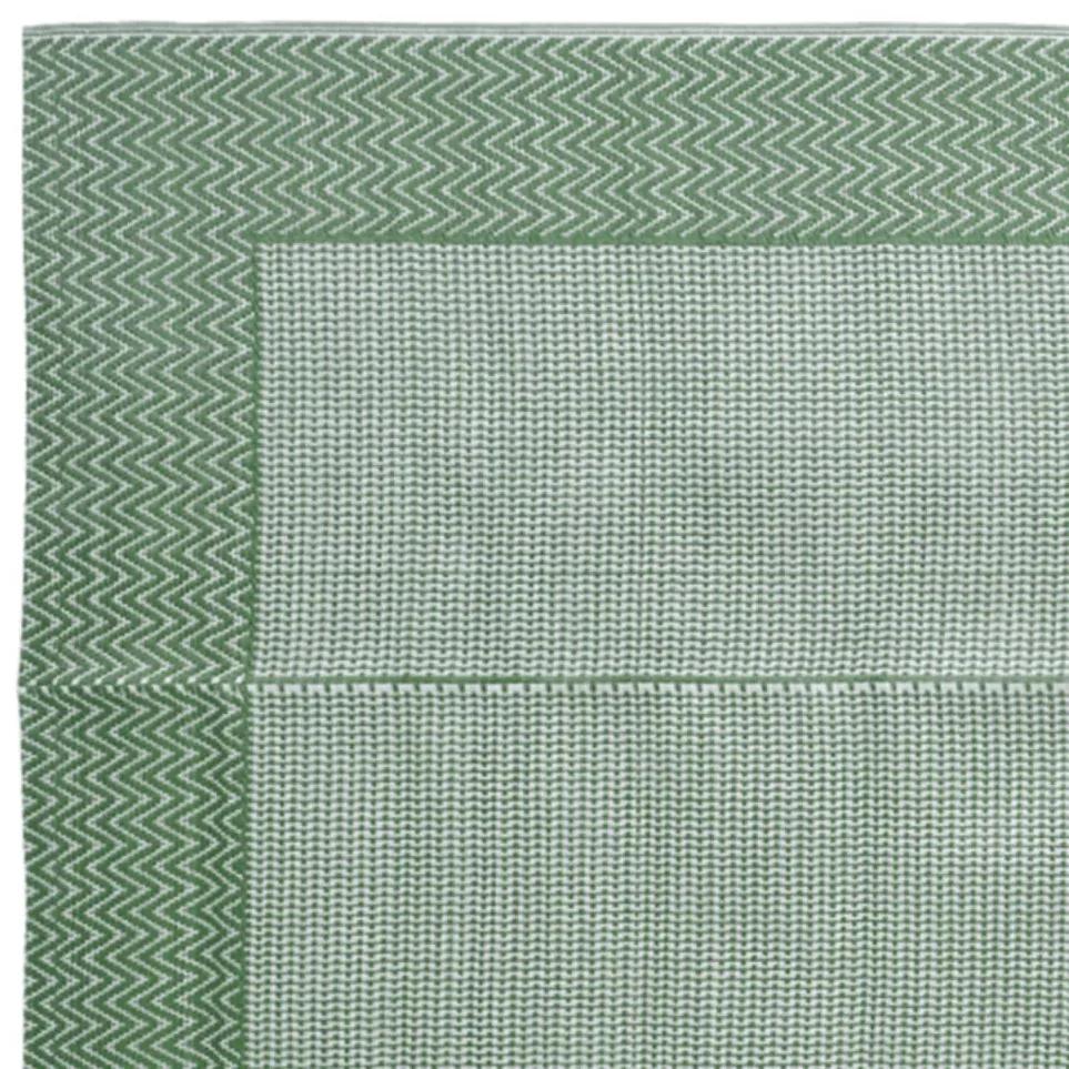 Covor de exterior, verde, 140x200 cm, PP Verde si alb, 140 x 200 cm