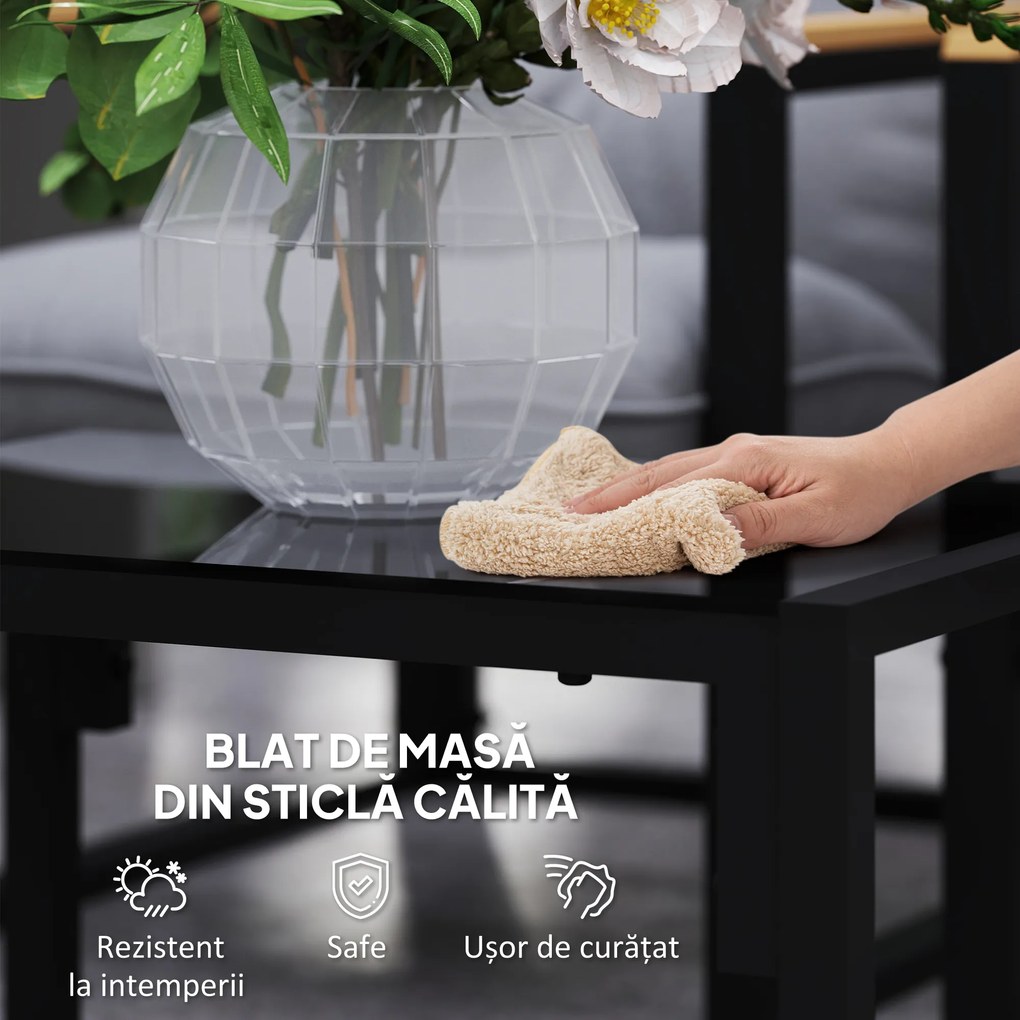 Outsunny Set Grădină 4, Gri Deschis | Aosom Romania