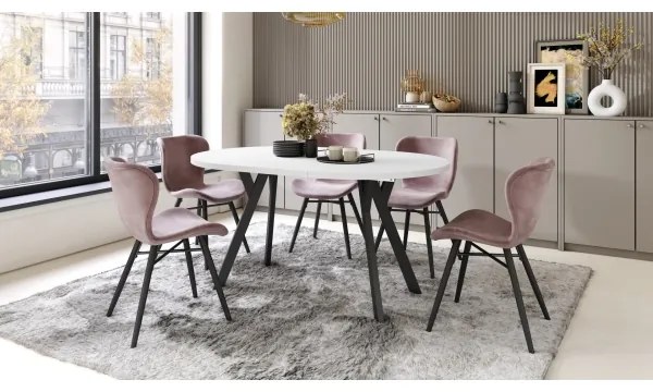 Masă de dining extensibilă ARTUR alb/negru