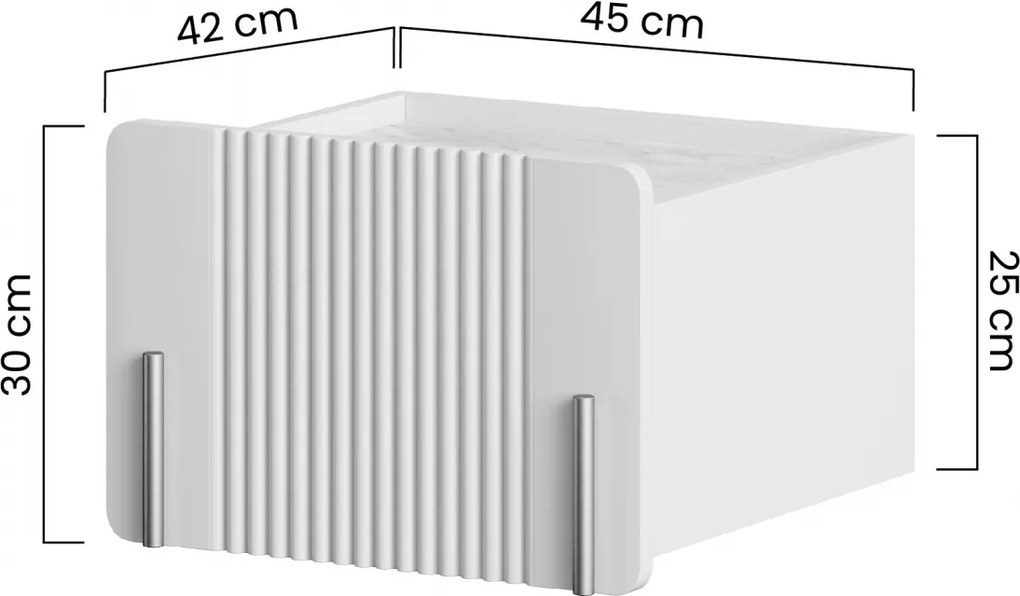 Noptieră Malmi 45 cm cu sertar - cașmir / auriu