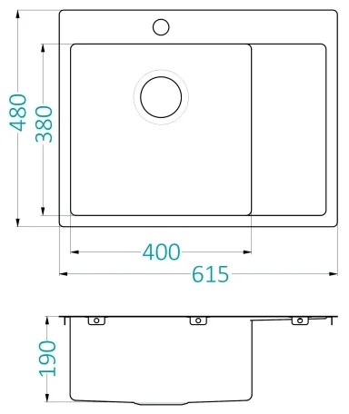 Chiuvetă de bucătărie ALVEUS 1124383 QUARTO 61,5x48 cm crom