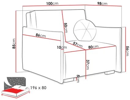 Fotoliu extensibil Clovea Glov I (Gri închis) (cu sp. depozitare). Promo -16%. 1105663