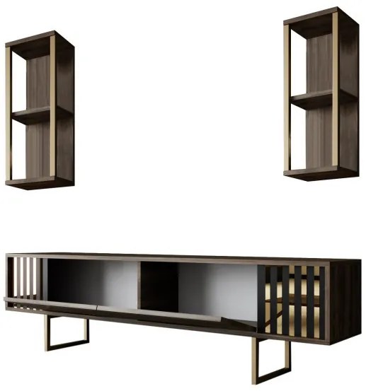 Set de mobilier pentru living Gold, Nuc Negru