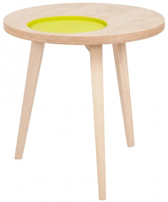 Masuta de cafea rotunda din lemn Addison 50x50x50 cm maro/galben