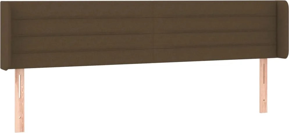vidaXL Tăblie de pat cu aripioare maro închis 163x16x78/88 cm textil