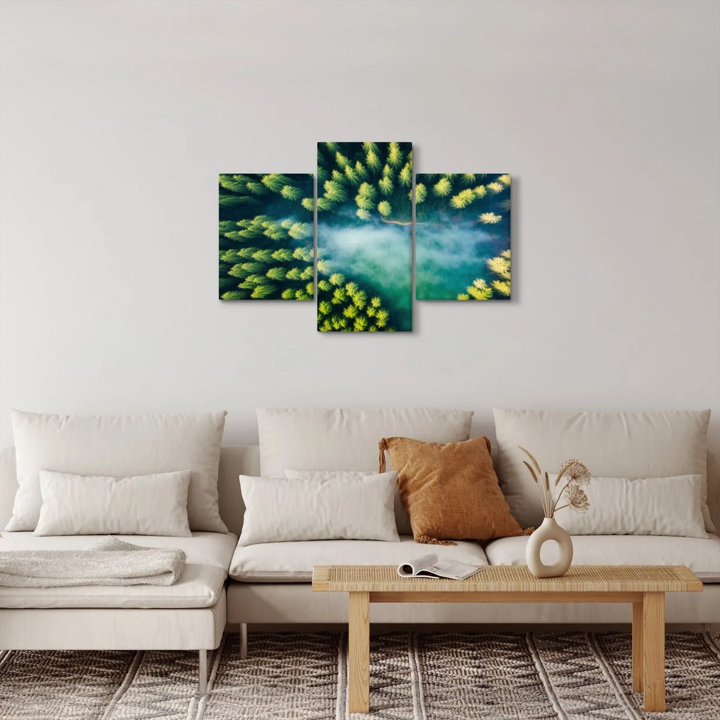 Tablou - O pădure învăluită în ceață (90x60 cm)