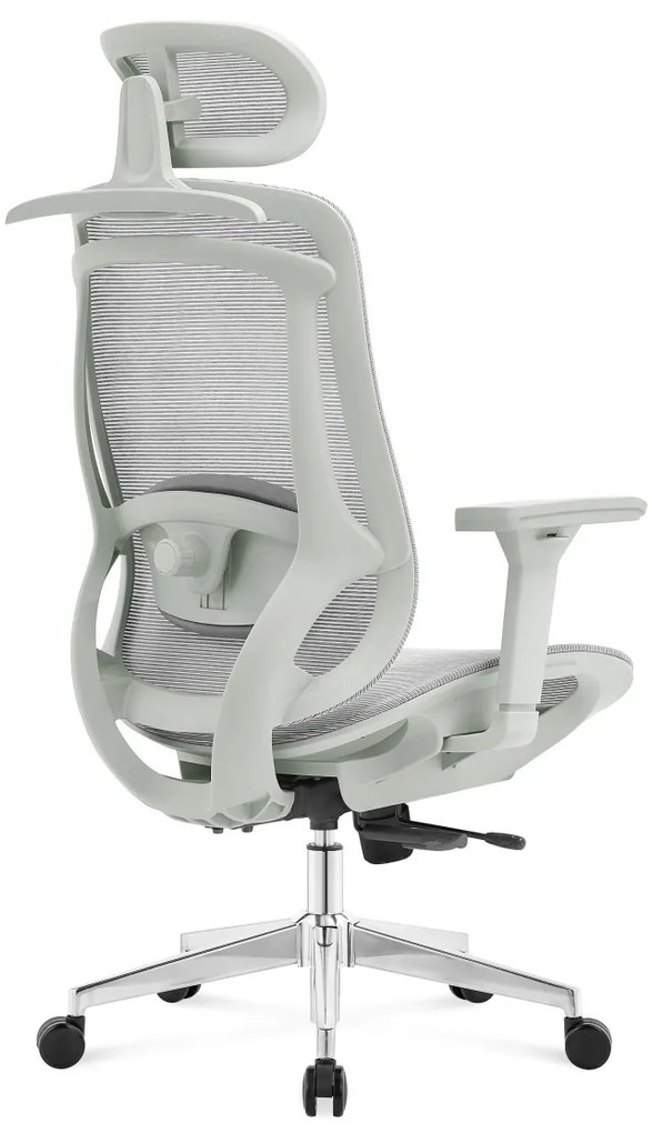 ErgoDynamic Icon-HG -Grey White-, scaun de birou, full mesh, sezut translatie 5 cm