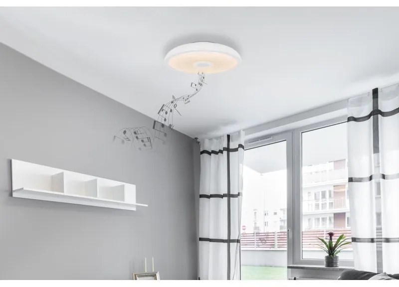 Plafoniera LED RGB cu telecomanda si difuzor RAFFY alba
