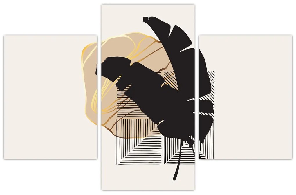 Tablou - Abstracție cu frunze tropicale N⁰4 (90x60 cm)