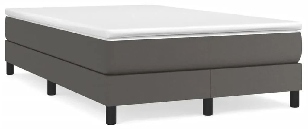 3120692 vidaXL Cadru de pat box spring, gri, 120x200 cm, piele ecologică