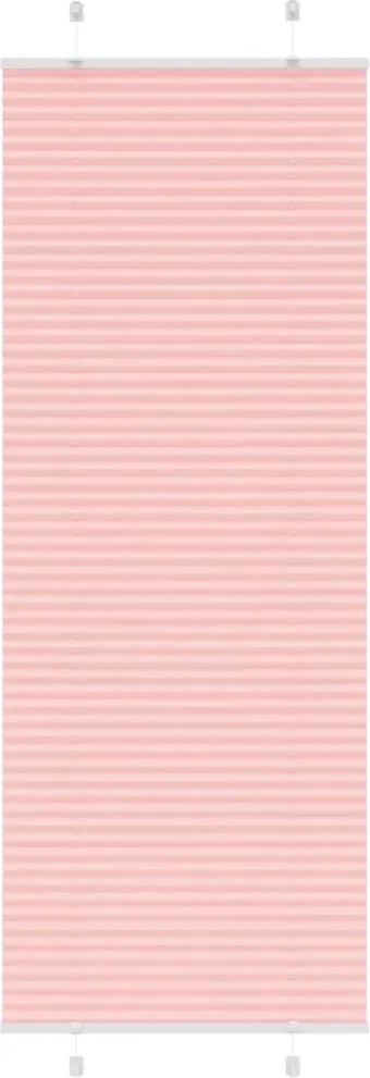vidaXL Jaluzea plisată roz 70x200 cm Lățime țesătură 69,4cm poliester