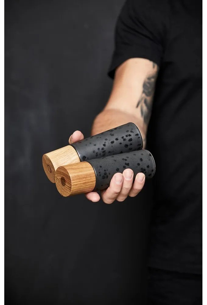 Set de râșnițe de sare și piper negru 2 buc. din ceramică Gastro Black – Bitz