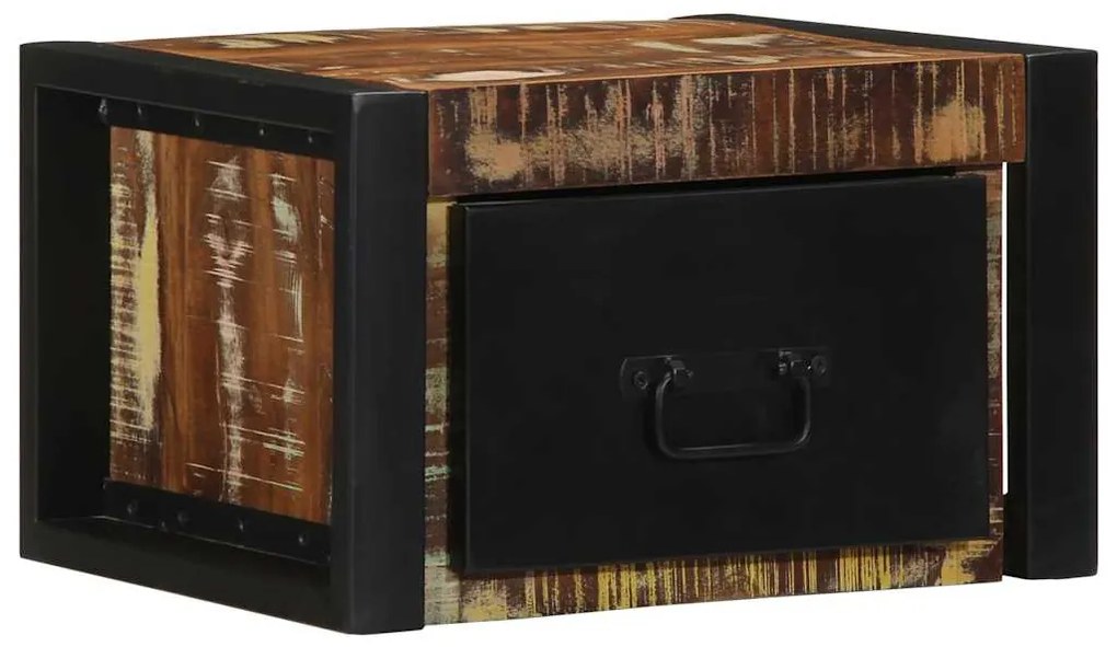 vidaXL Noptiera multicolor 40x35x25 cm lemn masiv recuperat