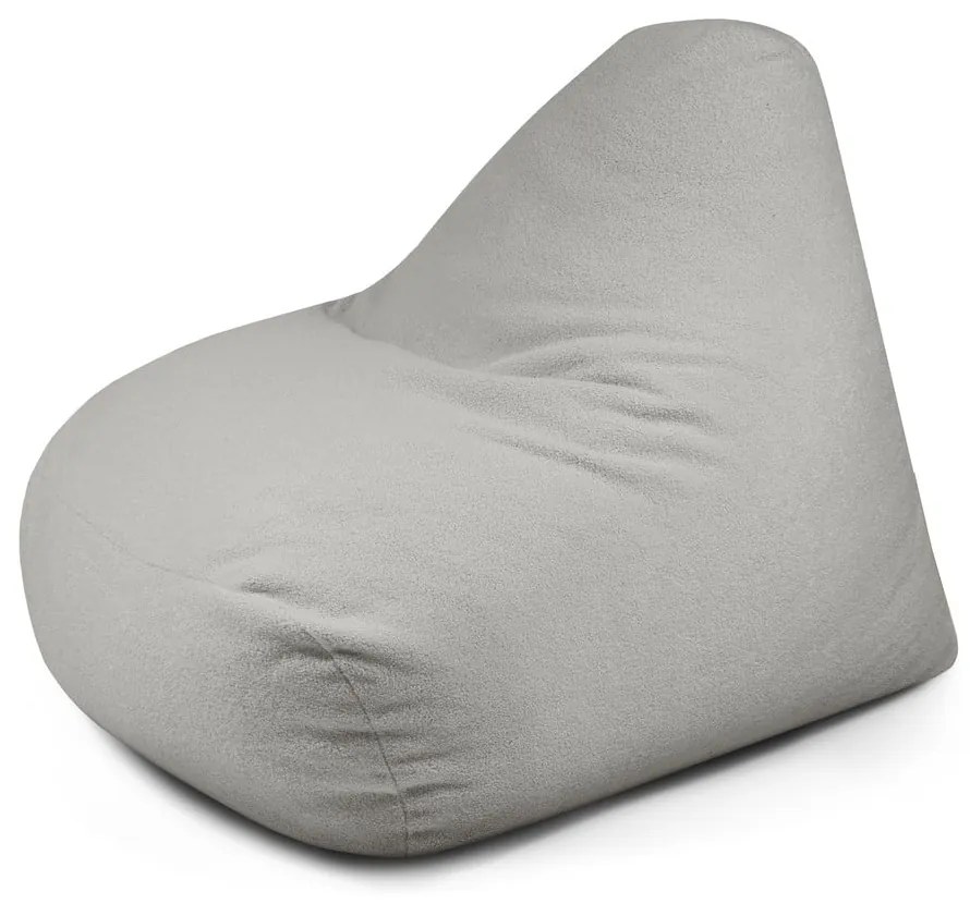 Fotoliu bean bag gri deschis cu tapițerie din țesătură bouclé Snug 100 – SLOWDOWN