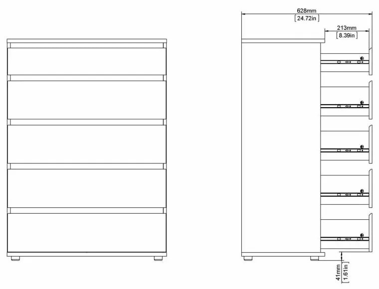 Comodă în culoare naturală înaltă cu aspect de lemn de stejar 77x107 cm Nova – Tvilum