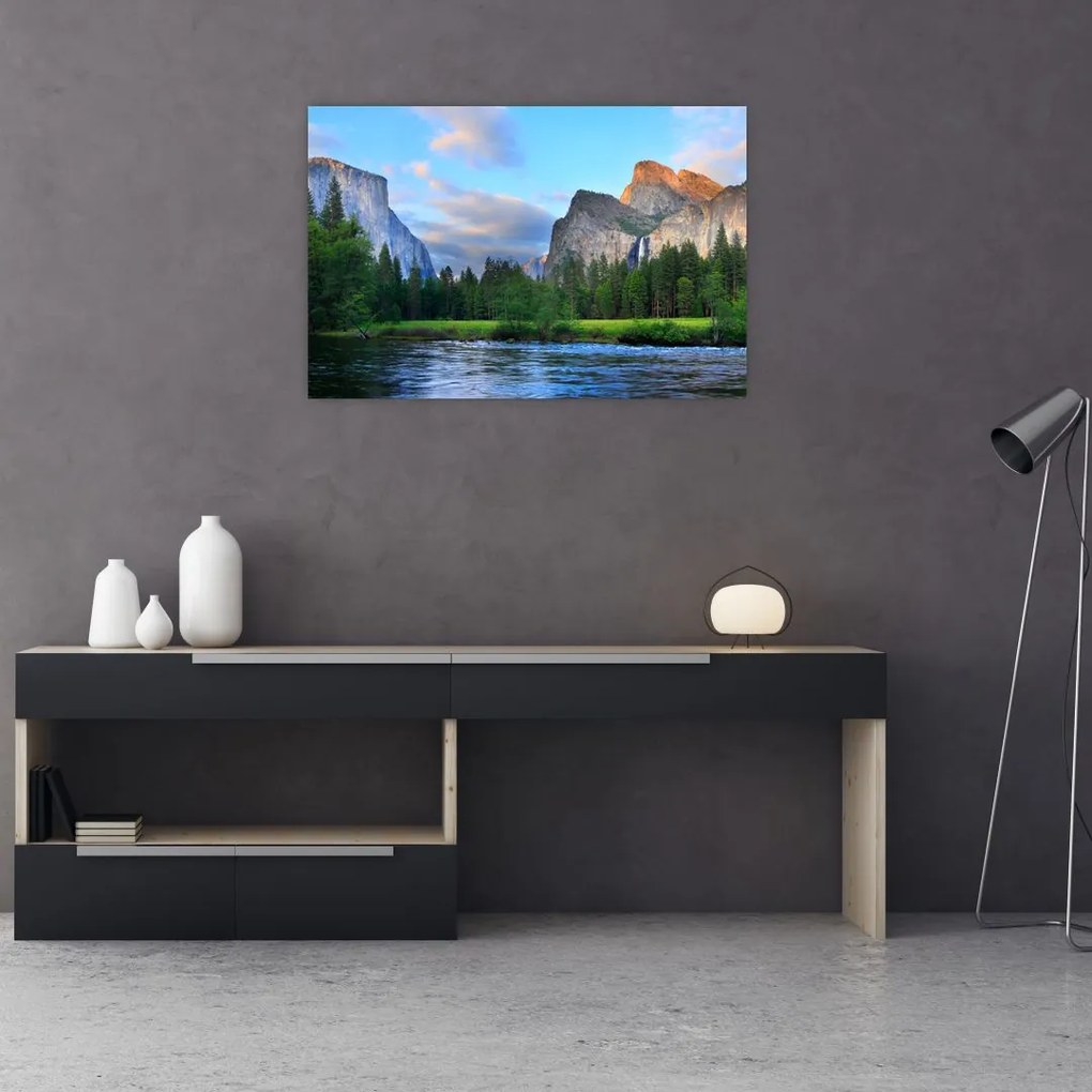 Tablou cu peisaj montan sălbatic (90x60 cm)