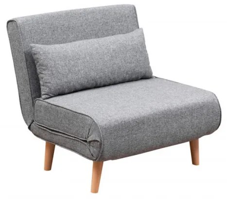 Fotoliu Extensibil Folde Single, Poliester, Gri Deschis