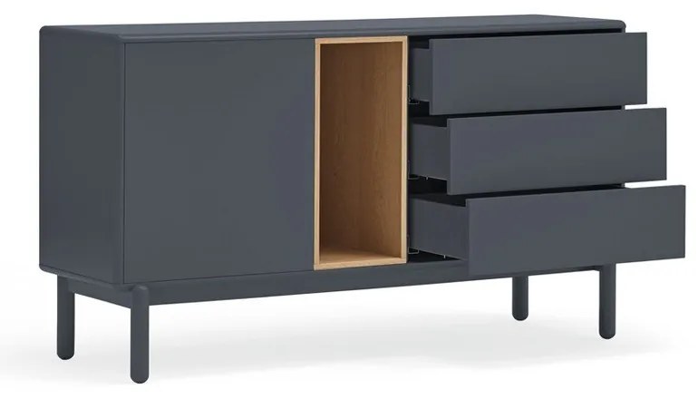 Comodă joasă gri închis 137x76 cm Corvo - Teulat