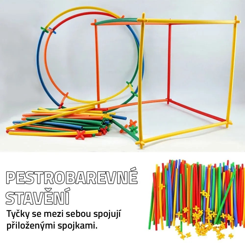Trusă de modelare creativă pentru copii - bastoane pliabile - 500 de bucăți