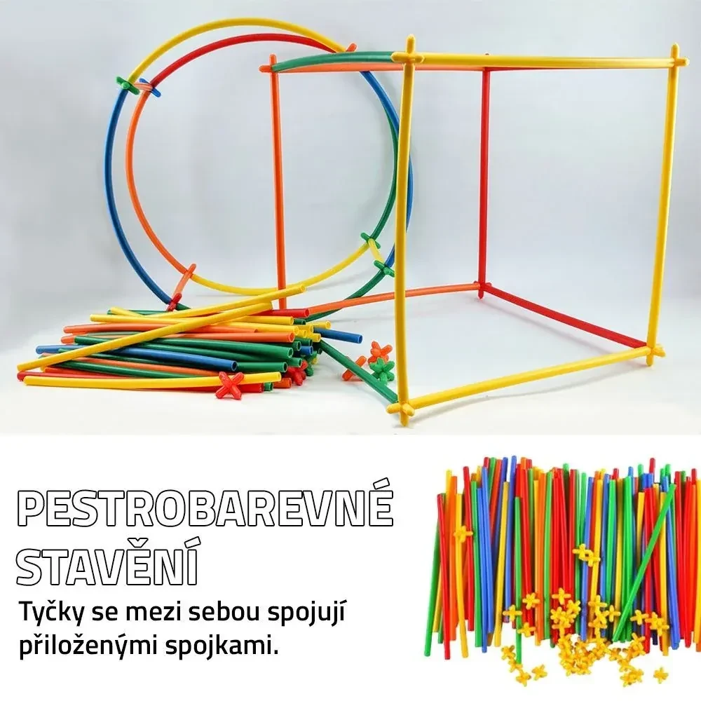 Trusă de modelare creativă pentru copii - bastoane pliabile - 500 de bucăți